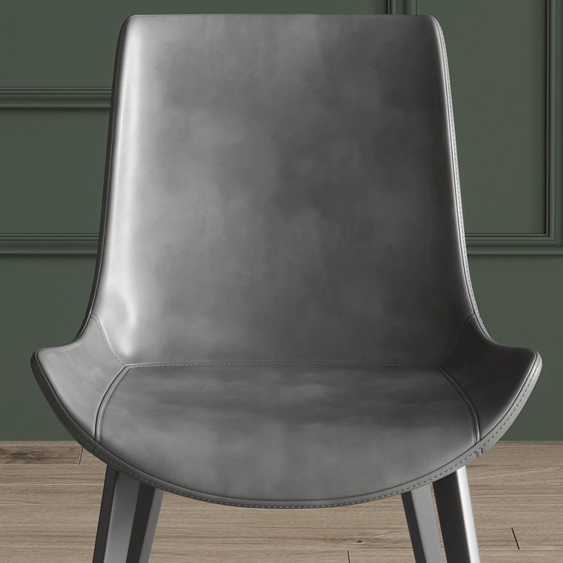 Contemporary Leather Dining Arm Chairs Solid Back Dining Side Chairs (Set of 2) Clearhalo ' kitchen&dining_furn' 'Dining Chairs' 'Dining Tables & Seating' 'dining_chair' 'furn' 'furn_dining_chair' 'Furniture' 'furniture_dining_chair' 'Kitchen & Dining Furniture' 'kitchen' 1200x1200_c8b1a50e-f387-4250-86f1-9763b43bd580