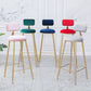 Scandinavian Footrest Bar Stools Fabric Round Seat Barstool with 4 Gold Iron Legs Clearhalo 'Bar Furniture' 'Bar Stools' 'bar_stools' 'furn' 'furn_bar_stools' 'Furniture' 'Kitchen & Dining Furniture' 1200x1200_c8b1b20e-f234-4a46-b046-d43377bdf2ab