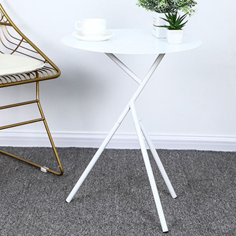 Modern Simple Iron Round Side Table Dia 17.7" 3 Legs End Table