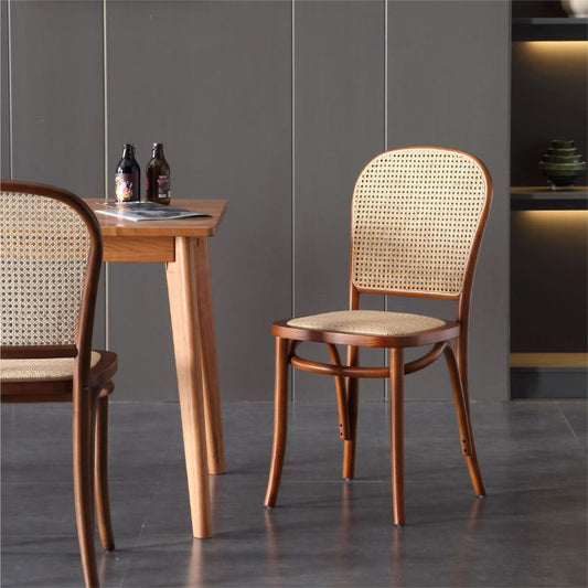 Dining Room Armless Chair indoor Wood Cane Back Dining Chair Clearhalo 'Dining Chairs' 'Dining Tables & Seating' 'dining_chair' 'furn' 'furn_dining_chair' 'Furniture' 'Kitchen & Dining Furniture' 1200x1200_c8b4d9f9-b23e-4362-800a-bf3296d419fa