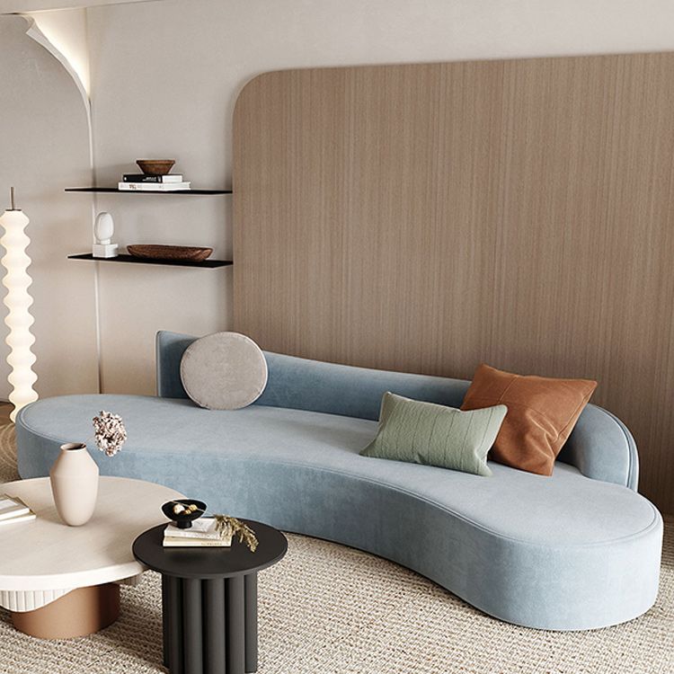 ベルベットモダンカーブドソファ39.37 "D 2羽の枕とアームレスソファ