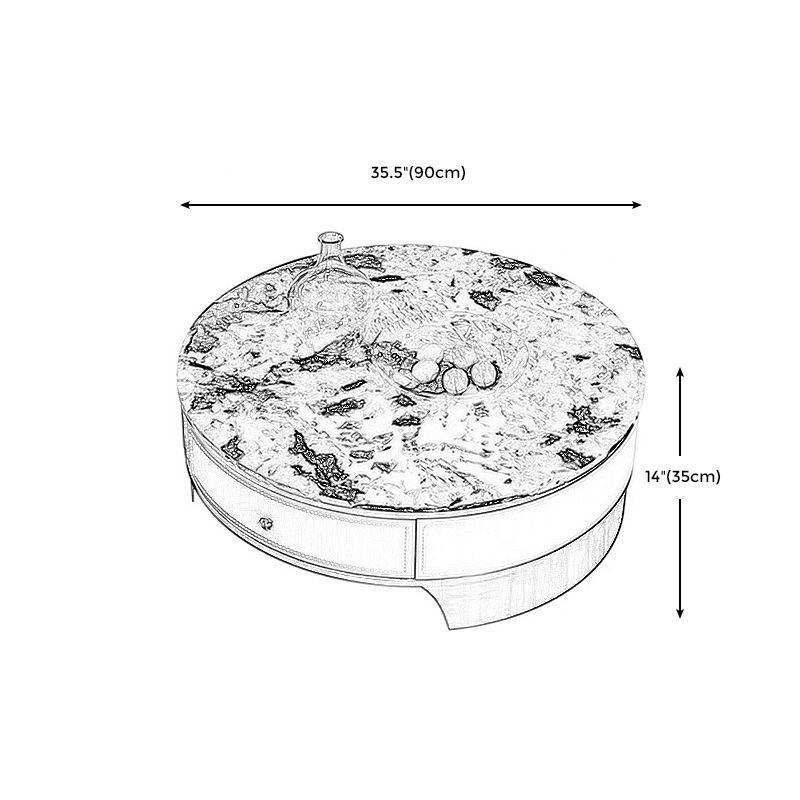 Drum Base Design Marble White/black White Top Metal Base Round Coffee Table Clearhalo 'Coffee & Accent Tables' 'Coffee Tables' 'coffee_tables' 'furn' 'furn_coffee_tables' 'Furniture' 'Living Room Furniture' 1200x1200_c8b5b3c2-fad4-43f1-8587-9edb4a787825