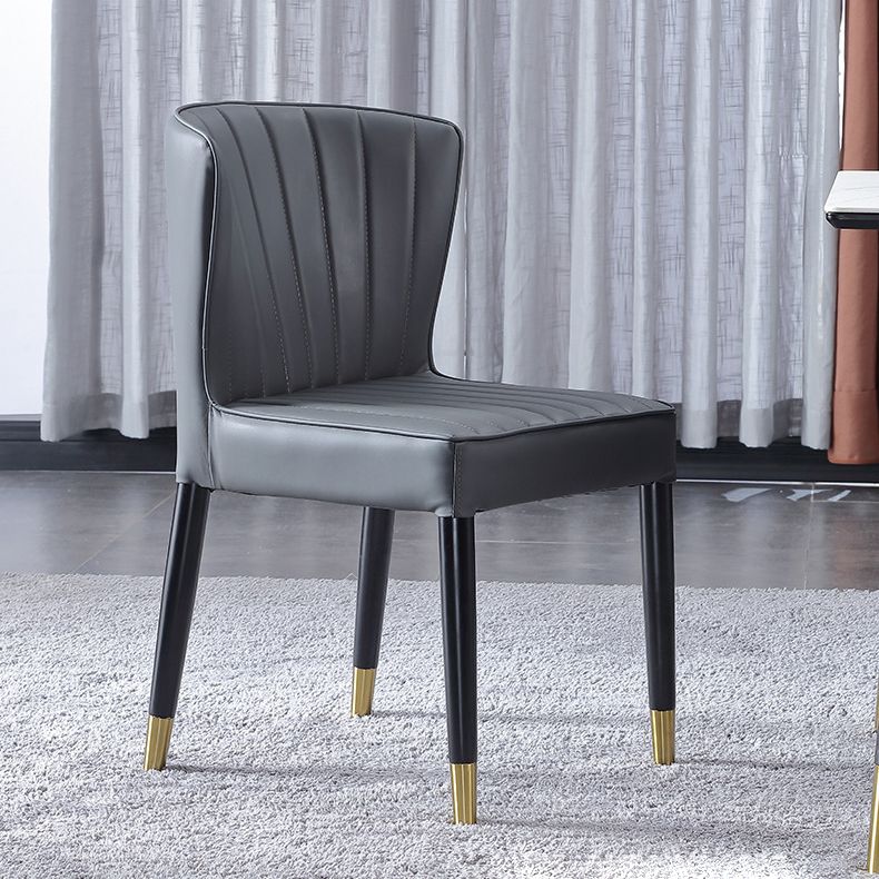 Silla de comedor de estilo moderno silla sin brazo con patas de madera para cocina