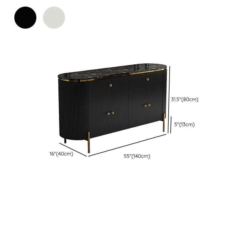Glam Style Sideboard Buffet Faux Marble Cabinets Buffet Sideboard Clearhalo 'buffet_sideboard' 'Buffets & Sideboards' 'furn' 'furn_buffet_sideboard' 'Furniture' 'Kitchen & Dining Furniture' 1200x1200_c8b8d9af-b2e0-4afc-babe-7606bdc737cc