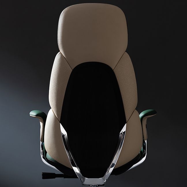 Chaise de bureau à bras fixes chaise pivotante de hauteur réglable en cuir moderne avec roues