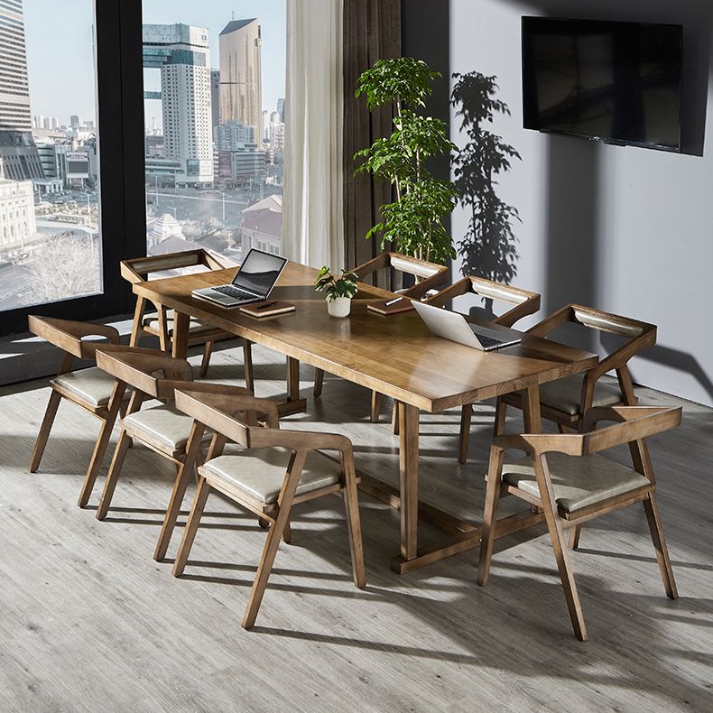 Rectangle Solid Wood White Dining Table Simplicity Trestle Base Table for Dining Room Clearhalo ' dining_table' 'Dining Tables & Seating' 'Dining Tables' 'furn' 'furn_dining_table' 'Furniture' 'furniture_dining_table' 'Kitchen & Dining Furniture' 'kitchen&dining_furn' 'kitchen' 'kitchen_dining_table' 1200x1200_c8b9a5b0-e98b-42df-bfaa-a5019ea7e64a