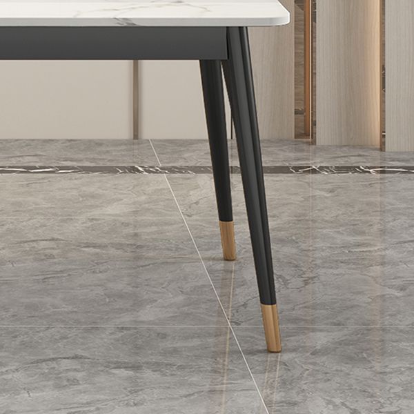 Sintered Stone Dining Table Traditional Luxury 4 Legs Table with Metal Base Clearhalo 'Dining Tables & Seating' 'Dining Tables' 'dining_table' 'furn' 'furn_dining_table' 'Furniture' 'furniture_dining_table' 'Kitchen & Dining Furniture' 'kitchen' 'kitchen_dining_table' 1200x1200_c8ba0d46-83a2-4e09-9964-b99e08abc291