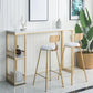 Glam Bar-height Table Solid Wood Top Bistro Pub Table with 2 Shelves Clearhalo 'Bar Furniture' 'Bar Tables' 'bar_tables' 'furn' 'furn_bar_tables' 'Furniture' 'Kitchen & Dining Furniture' 1200x1200_c8bb81a5-874c-44dc-bdb7-91c48452085a