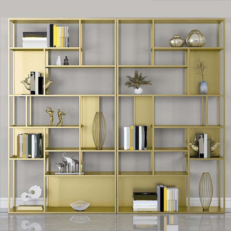 Metal Etagere Vertical Shelf Bookcase Bedroom Open Book Shelf with Shelves Clearhalo 'Bookcases' 'furn' 'furn_bookcases' 'Furniture' 'Office Furniture' 1200x1200_c8bc0ccf-7b8f-44b6-9d60-7ed9a4bdaa8f