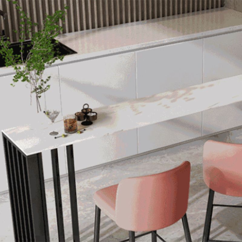 Contemporary Style Rectangle Bar Table Stone Double Pedestal Bar Dining Table for Home Clearhalo 'Bar Furniture' 'Bar Tables' 'bar_tables' 'furn' 'furn_bar_tables' 'Furniture' 'Kitchen & Dining Furniture' 1200x1200_c8bd1678-b203-410f-a2b4-03627ca5cba0