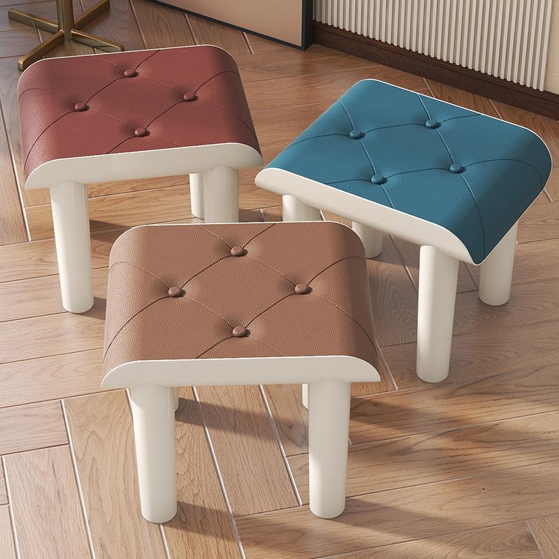 Marco acrílico de cuero sintético otomano contemporáneo rectángulo mechón otomano