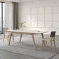 Stone Dining Table Set with Ash Wood Frame 1/4/5/7 Pcs Contemporary White Dining Set