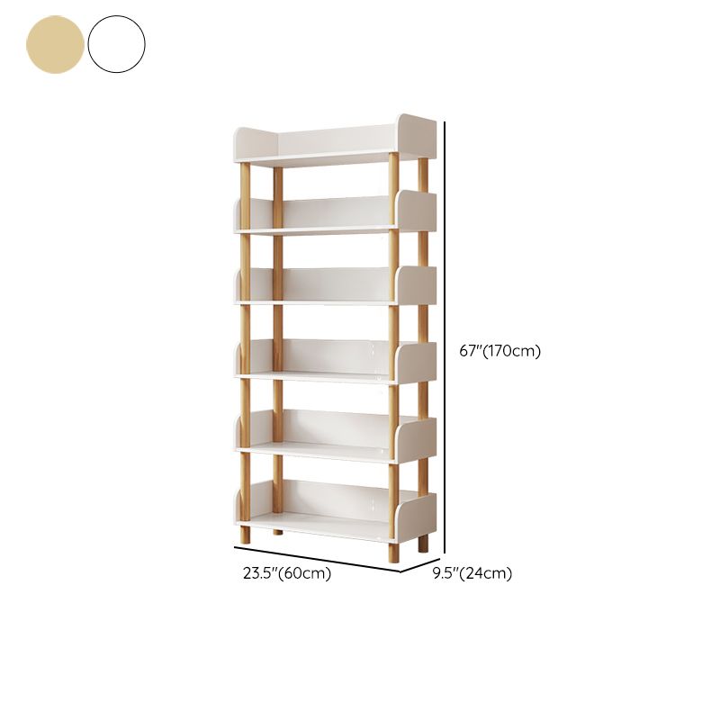 Moderne stijl boekenplank open rug verticaal ontworpen houten boekenkast