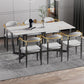Modern Rectangle Stone Table Set 1/2/7 Pieces Dining Set for Kitchen Clearhalo 'Dining Room Sets' 'Dining Tables & Seating' 'dining_room_set' 'furn' 'furn_dining_room_set' 'Furniture' 'Kitchen & Dining Furniture' 1200x1200_c8bebd18-5355-4146-b566-b02ceea0b745