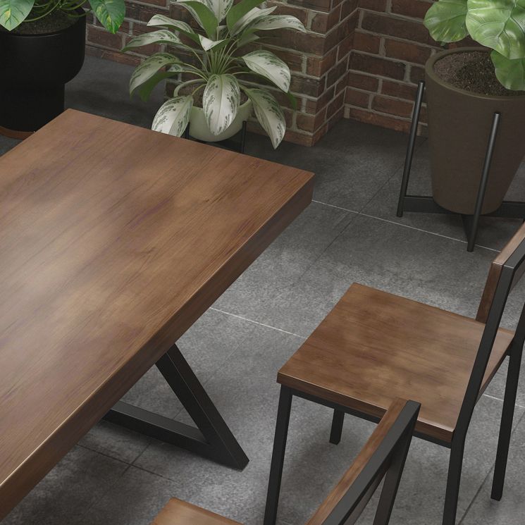 Industrial Rectangle Wood Dining Table 1/3/5/7 Pieces Dining Set for Bar Clearhalo 'Dining Room Sets' 'Dining Tables & Seating' 'dining_room_set' 'furn' 'furn_dining_room_set' 'Furniture' 'Kitchen & Dining Furniture' 1200x1200_c8bf1409-4a3a-4236-a9d9-e54477ad8023