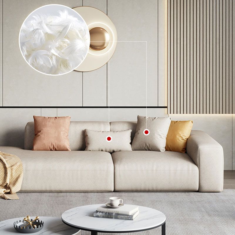 フェイクレザーステーションリビングルームスクエアアーム標準枕ソファ