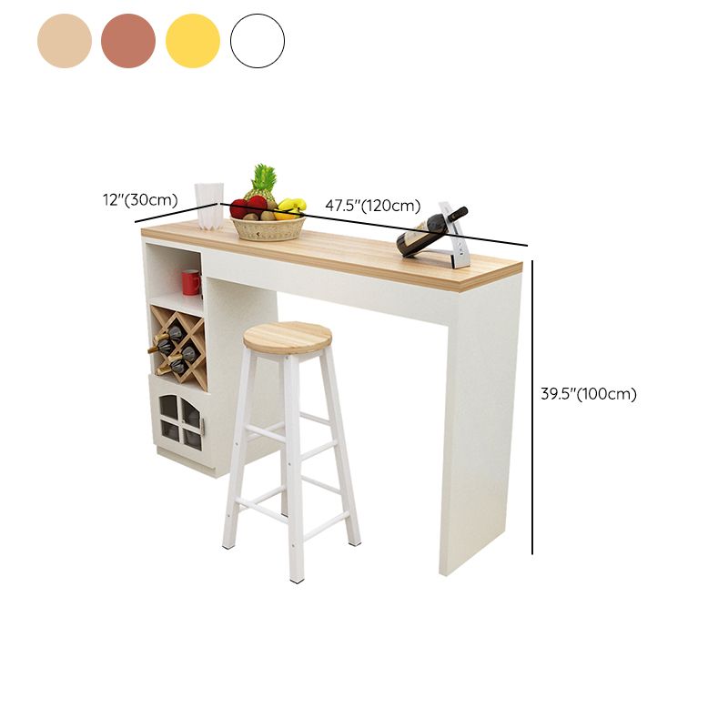 Mesa de bar rectangular con pedestal doble contemporánea para cocina, comedor