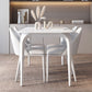 Contemporary White Round Stone Dining Table with 4 Steel Foot Clearhalo 'Dining Tables & Seating' 'Dining Tables' 'dining_table' 'furn' 'furn_dining_table' 'Furniture' 'Kitchen & Dining Furniture' 1200x1200_c8c17ab5-258b-49f4-ab30-1f7c9bfc18b4