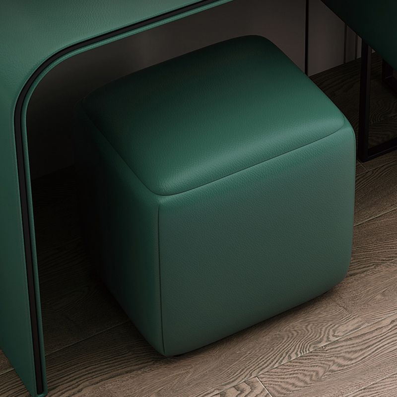 Tavolo da toep glam tavolo da trucco in pelle vanità con doppio cassetto