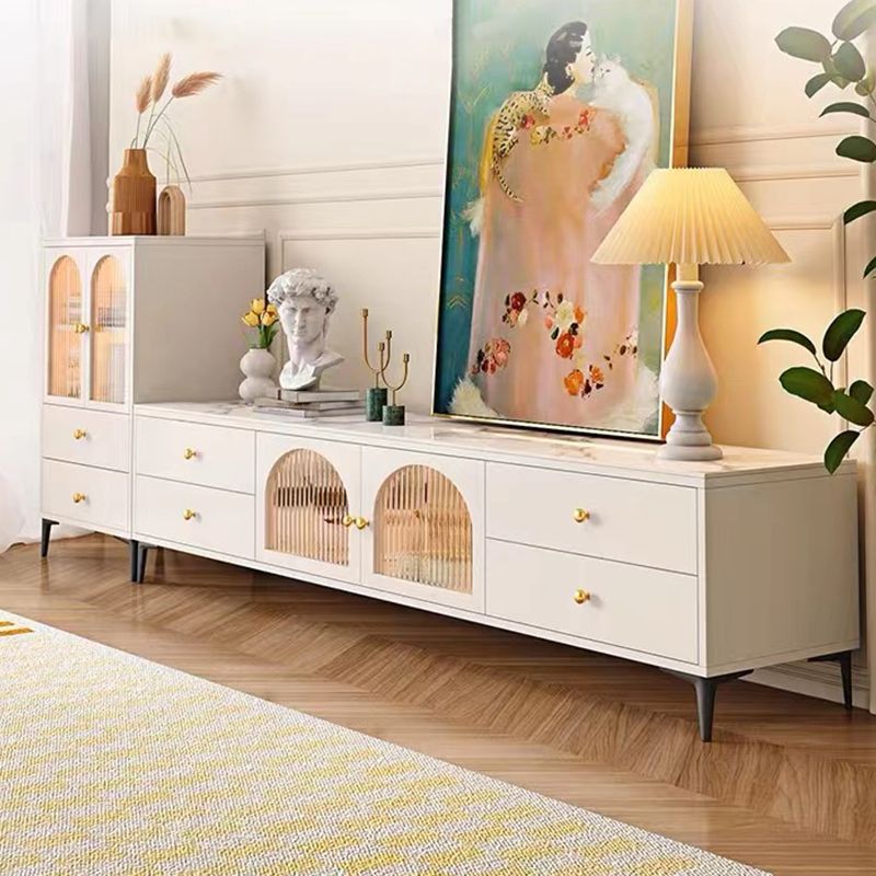 Engineered Wood TV Media Console Glam Stand Console with Drawers Clearhalo 'furn' 'furn_tv_stands_entertainment_centers' 'Furniture' 'Living Room Furniture' 'TV Stands & Entertainment Centers' 'TV Stands & Media Storage Furniture' 'tv_stands_entertainment_centers' 1200x1200_c8c2998c-d638-46db-b280-c0a8ba5e39c7