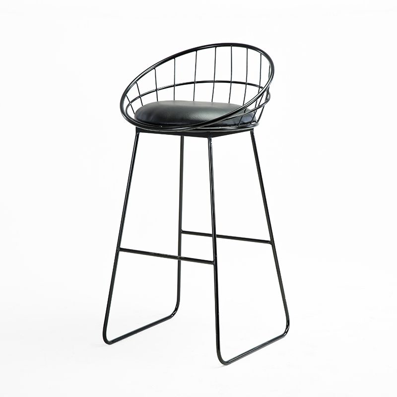 Scandinavian Counter Stools Iron Leather Low Back Indoor Bar Stools with Sled Legs Clearhalo 'Bar Furniture' 'Bar Stools' 'bar_stools' 'furn' 'furn_bar_stools' 'furniture_bar_stools' 'Kitchen & Dining Furniture' 'kitchen&dining_furn' 'kitchen' 'kitchen_furn' Furniture' 1200x1200_c8c2afa5-1088-4e02-a2a3-732fb1591af9