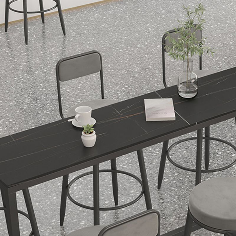 Modern 1/2/7 Pieces Bar Table Set Rectangle Stone Counter Table with Stools for Balcony Clearhalo 'Bar Furniture' 'furn' 'furn_home_bar_bar_sets' 'Furniture' 'Home Bars & Bar Sets' 'home_bar_bar_sets' 'Kitchen & Dining Furniture' 1200x1200_c8c3a543-b97d-4d53-99a8-7f3fd6ac74fd