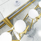 Glam Juego de mesa de bar de 1/2/5 piezas, mesa de bar rectangular con taburetes altos de metal para el hogar