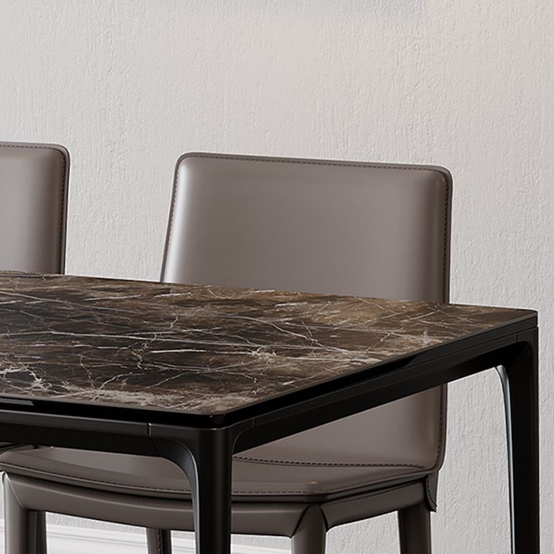 Industrial Sintered Stone Top Table Rectangular Table with Metal Base Clearhalo 'Dining Tables & Seating' 'Dining Tables' 'dining_table' 'furn' 'furn_dining_table' 'Furniture' 'Kitchen & Dining Furniture' 1200x1200_c8c520ea-3cec-421d-a9fb-0b4f50a924e5