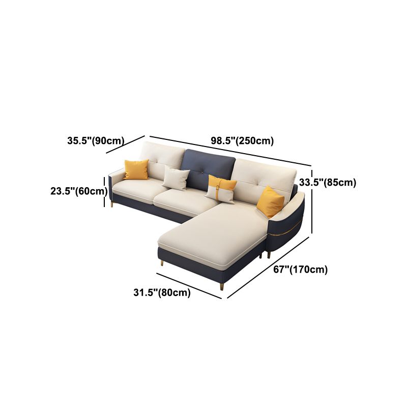 Square Arm Faux Leather Furniture Sectionals in Blue and White Clearhalo 'furn' 'furn_sectionals' 'Furniture' 'Living Room Furniture' 'Sectionals' 1200x1200_c8c553d5-7ab2-4d0a-b662-06bde32caf26