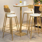 White Glam Style Round and Square Bar Table in Iron and Marble Milk Tea Shop Bar Table Clearhalo 'Bar Furniture' 'Bar Tables' 'bar_tables' 'furn' 'furn_bar_tables' 'Furniture' 'furniture_bar_tables' 'Kitchen & Dining Furniture' 1200x1200_c8c60a04-1d00-4ebe-9da4-3d9485f57384