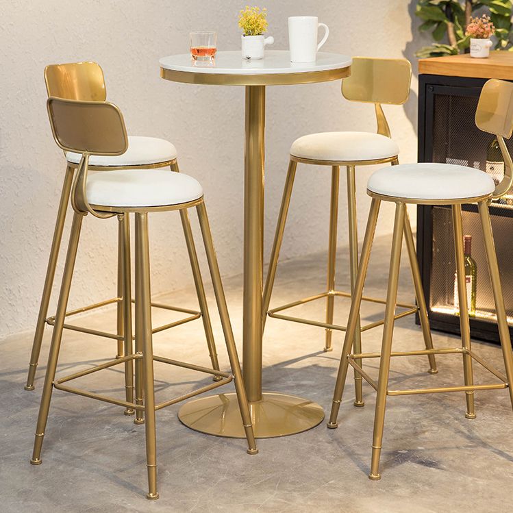 White Glam Style Round and Square Bar Table in Iron and Marble Milk Tea Shop Bar Table Clearhalo 'Bar Furniture' 'Bar Tables' 'bar_tables' 'furn' 'furn_bar_tables' 'Furniture' 'furniture_bar_tables' 'Kitchen & Dining Furniture' 1200x1200_c8c60a04-1d00-4ebe-9da4-3d9485f57384
