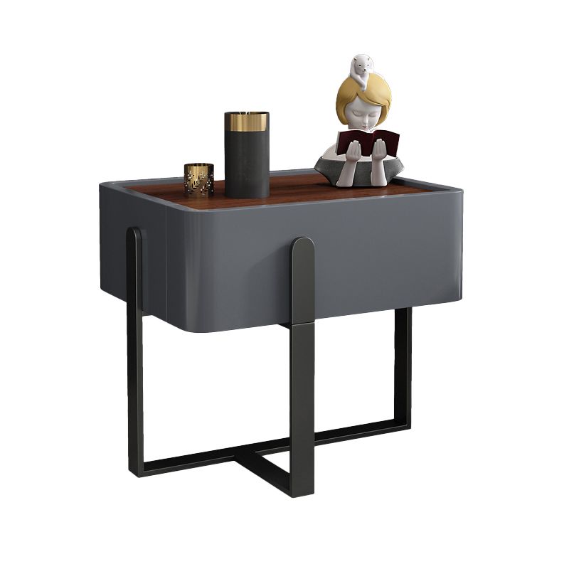 20 inch lang nachtkastje 1-lader imitatie houten glamour bed nachtkastje met benen