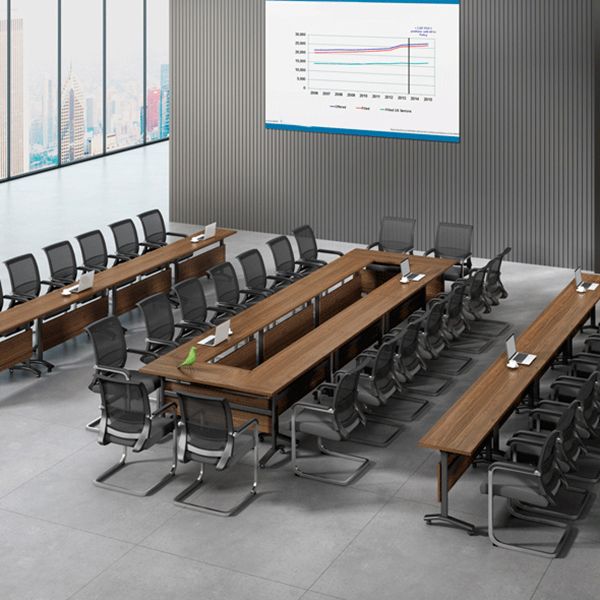 Hersteller Holz rechteckiger Klapptisch zeitgenössischer Büroschreibtisch mit Rädern