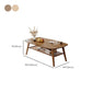 Solid Wood Coffee Table Rectangle 4 Legs Coffee or End Table with Storage