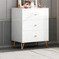 Contemporary White Wooden Chest with Drawers and Metal Legs Accent Chest