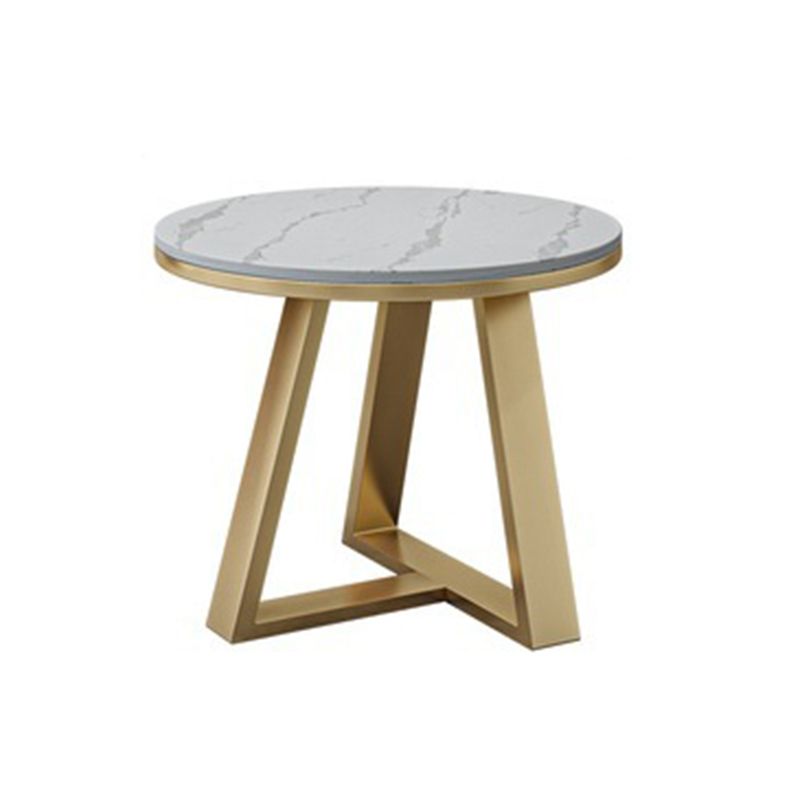 Geometrischer Steinkaffeetisch in Weiß von 17,7 "/19.7" hoch