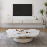 31" Wide Contemporary Coffee Table White Coffee Cocktail Table with Storage