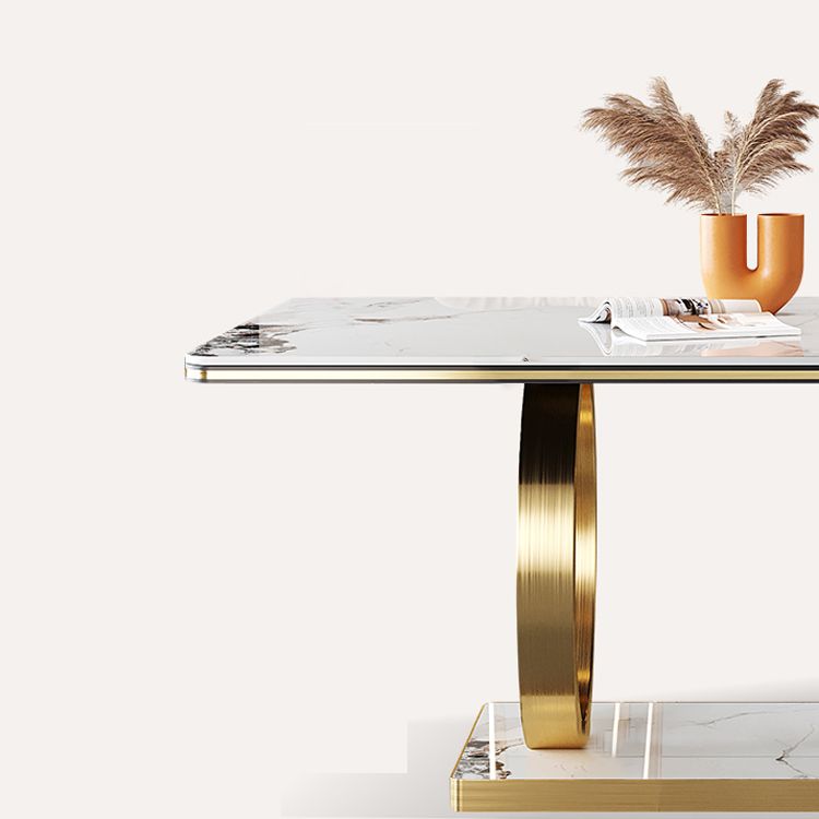 Rectangle Trestle Base Home Furniture Stainless Steel Dining Room Collection for Dining Room Clearhalo ' dining_table' 'Dining Tables & Seating' 'Dining Tables' 'furn' 'furn_dining_table' 'Furniture' 'furniture_dining_table' 'Kitchen & Dining Furniture' 'kitchen&dining_furn' 'kitchen' 'kitchen_dining_table' 1200x1200_c8cc582a-48c3-43b5-a0e7-a708f130ffed