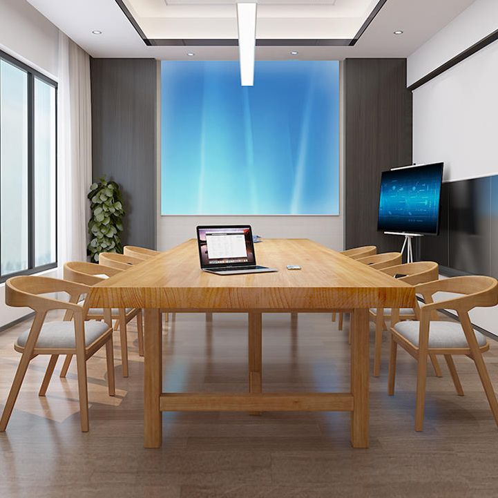 Vast hout rechthoekige vergadertafel kantoor eenvoud schrijven bureau