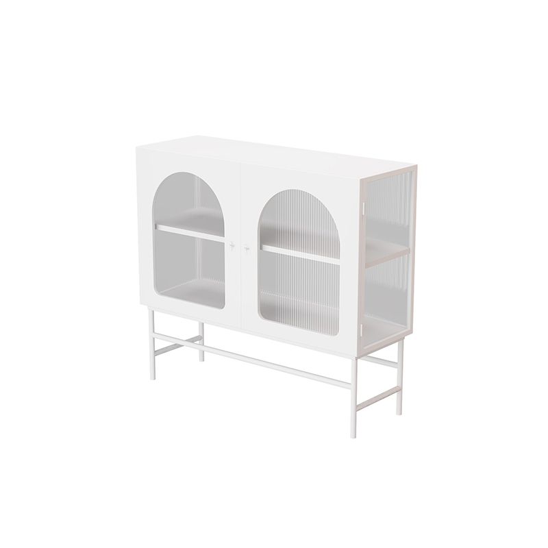 Kitchen Sideboard with Glass Doors Glam Dining Server with Metal Frame Clearhalo 'buffet_sideboard' 'Buffets & Sideboards' 'furn' 'furn_buffet_sideboard' 'Furniture' 'Kitchen & Dining Furniture' 1200x1200_c8d03b24-86ad-4211-bfcc-423f41492e87