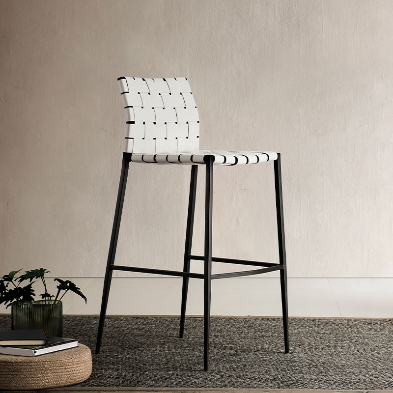 Faux Leather Bar Stools Low Back Dining Stools with Metal Base Clearhalo 'Bar Furniture' 'Bar Stools' 'bar_stools' 'furn' 'furn_bar_stools' 'Furniture' 'Kitchen & Dining Furniture' 1200x1200_c8d047ad-cd54-40d6-a609-a4cf651ce667