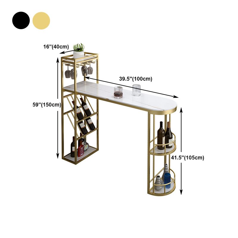 Contemporary Bar Wine Table Indoor Stone Counter Height Table with Storage Clearhalo 'Bar Furniture' 'Bar Tables' 'bar_tables' 'furn' 'furn_bar_tables' 'Furniture' 'furniture_bar_tables' 'Kitchen & Dining Furniture' 1200x1200_c8d0ada1-4f73-496d-938f-f89a04971e3a