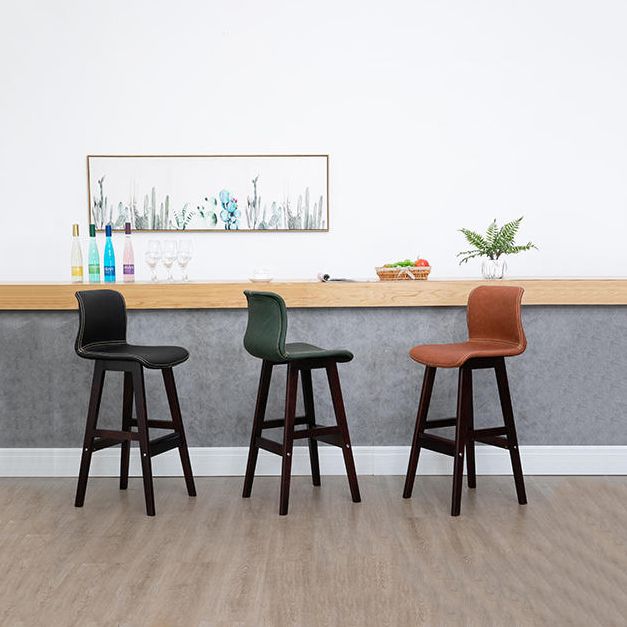Coffee Shop Leather Bar Stool Footrest Low Back Counter Stool with Wood Legs Clearhalo 'Bar Furniture' 'Bar Stools' 'bar_stools' 'furn' 'furn_bar_stools' 'furniture_bar_stools' 'Kitchen & Dining Furniture' 'kitchen&dining_furn' 'kitchen' 'kitchen_furn' Furniture' 1200x1200_c8d10d2e-44c9-4641-acc2-febb13ad6e36