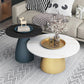 Modern Slate Pedestal Coffee Table Round Cocktail Table in Black/White Clearhalo 'Coffee & Accent Tables' 'Coffee Tables' 'coffee_tables' 'furn' 'furn_coffee_tables' 'Furniture' 'Living Room Furniture' 1200x1200_c8d1664d-9d21-49a4-8365-5227d946e79f