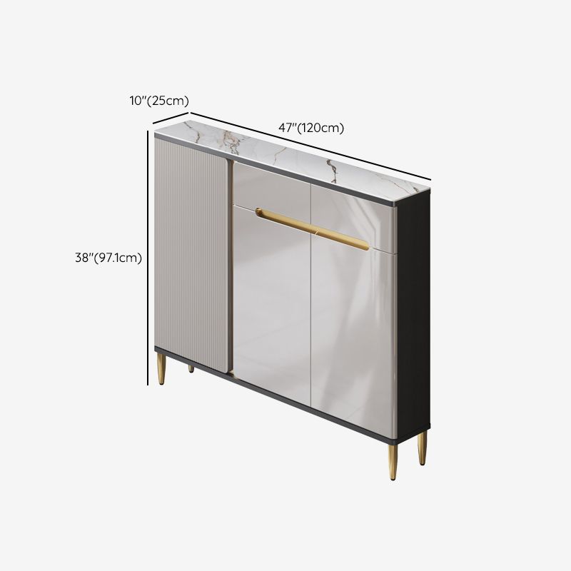 Scheda laterale per scaffalature regolabili in pietra sideboa glam con armadi e cassetti