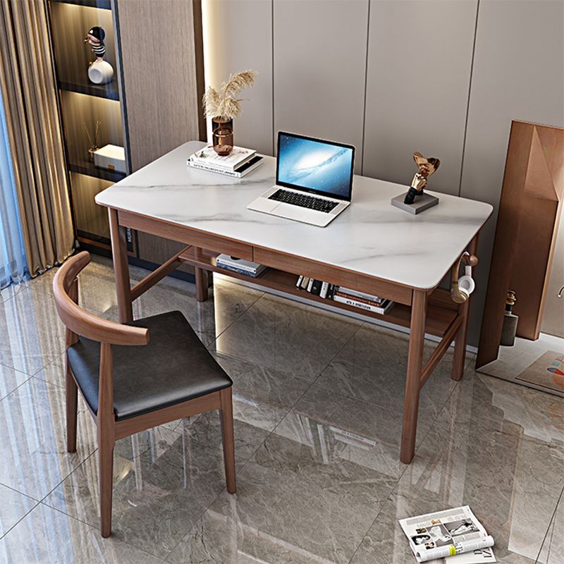 Contemporary Solid Wood Office Desk Antique Finish Computer Desk Clearhalo 'furn' 'furn_office_desk' 'Furniture' 'Office Desks' 'Office Furniture' 'office_desk' 1200x1200_c8d283ae-d5f7-4861-98b5-ac60ea61f5f4