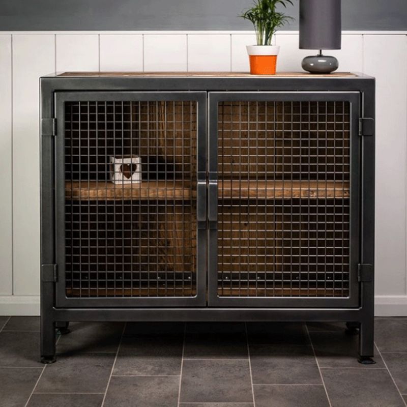 Industrial Cabinet Distressed Wood With Doors Bar Pulls Rectangle Accent Cabinet Clearhalo 'Cabinets & Chests' 'cabinets_chests' 'furn' 'furn_cabinets_chests' 'Furniture' 'Living Room Furniture' 1200x1200_c8d29d80-e356-494e-92d3-2f7c1fa81e41