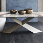 Metal Traditional Luxury Rectangular Dining Table Sintered Stone Dining Table with Pedestal Base Clearhalo ' dining_table' 'Dining Tables & Seating' 'Dining Tables' 'furn' 'furn_dining_table' 'Furniture' 'furniture_dining_table' 'Kitchen & Dining Furniture' 'kitchen&dining_furn' 'kitchen' 'kitchen_dining_table' 1200x1200_c8d388c0-97c7-4e3f-8488-25baac38dedf