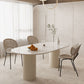 Modern Double Pedestal Dining Table Stone Dinner Table in White