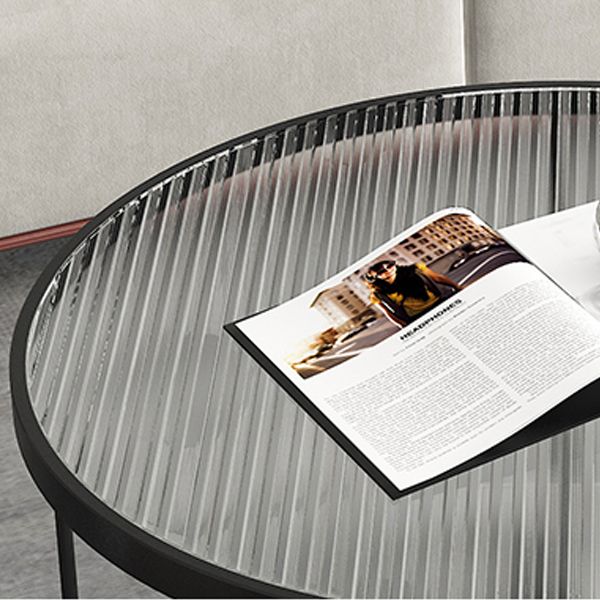 Contemporary Coffee Table Set Glass Round 2-Piece Coffee Cocktail Table Clearhalo 'Coffee & Accent Tables' 'Coffee Tables' 'coffee_tables' 'furn' 'furn_coffee_tables' 'Furniture' 'Living Room Furniture' 1200x1200_c8d50096-23d8-462c-a395-dc7d7e673755